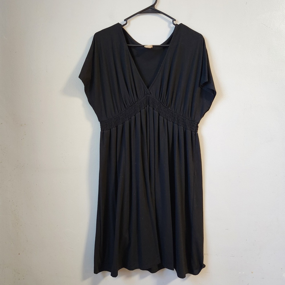 Mossimo Black‎ V Neck Short Sleeve Empire Waist Casual Dress XL